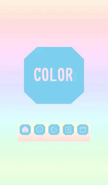 [LINE着せ替え] blue color rainbow K03の画像1