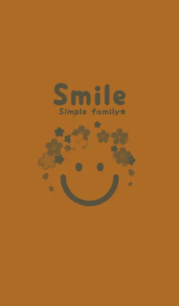 [LINE着せ替え] スマイル＆桜 ブロンズの画像1