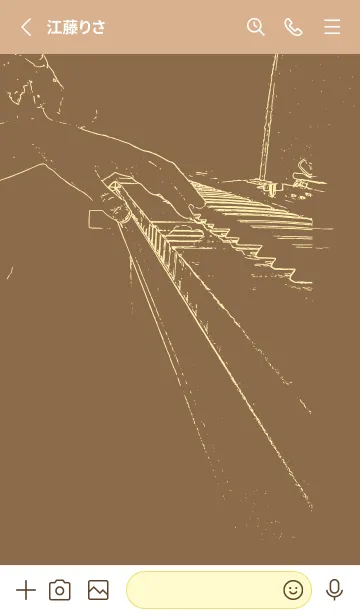 [LINE着せ替え] ピアノ演奏  ブリックレッドの画像2