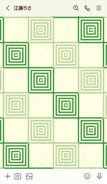 [LINE着せ替え] 和音 市松模様 音符  ミストグリーンの画像2