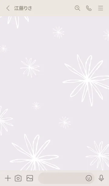 [LINE着せ替え] 白い線の花24の画像2