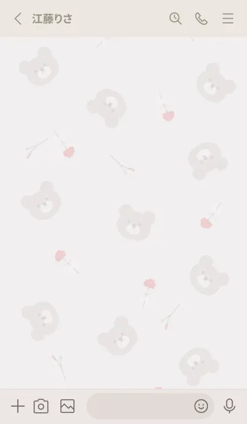 [LINE着せ替え] クマとカーネーション♡Greige02_2の画像2