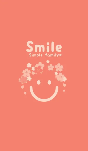 [LINE着せ替え] スマイル＆桜 洗朱の画像1