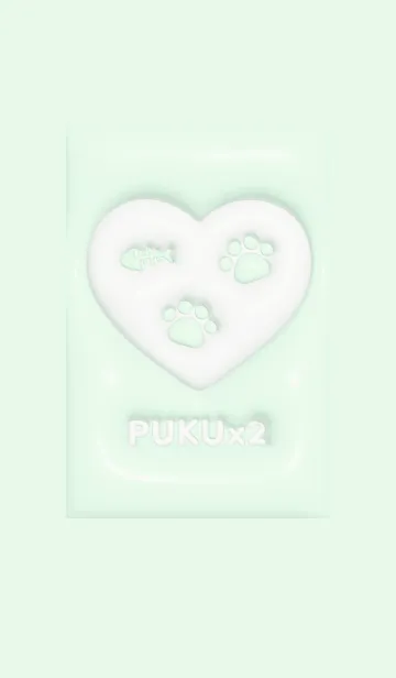 [LINE着せ替え] PUKUx2 (M) - ねこ - グリーン 02の画像1