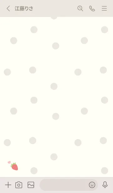 [LINE着せ替え] 苺とハート (ベージュ) ドットの画像2