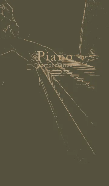 [LINE着せ替え] ピアノ演奏  枯葉色の画像1