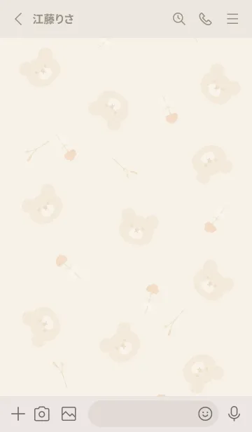 [LINE着せ替え] クマとカーネーション♡beige05_1の画像2