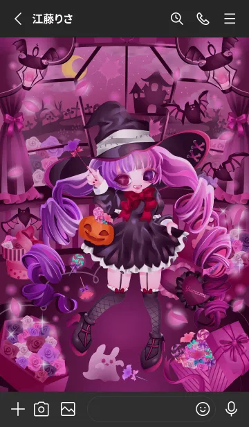 [LINE着せ替え] Halloween Witch♡Pinkの画像2