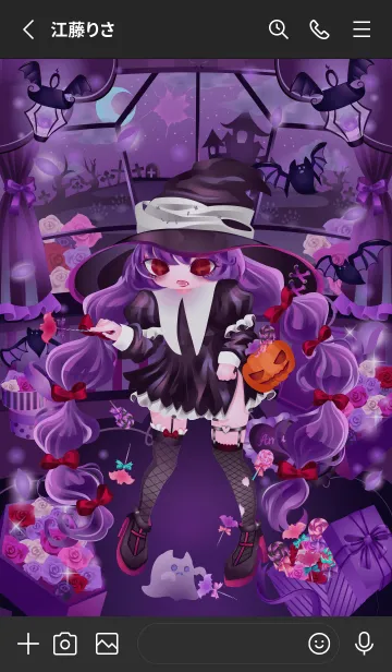 [LINE着せ替え] Halloween Witch♡Purpleの画像2