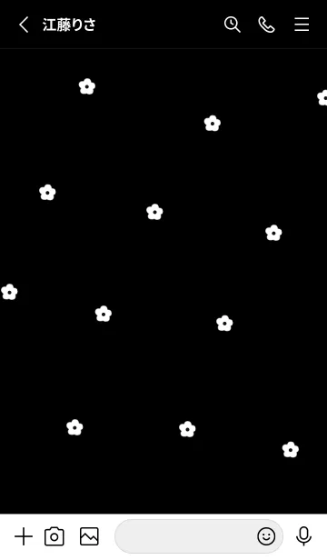 [LINE着せ替え] flower pattern (black)の画像2