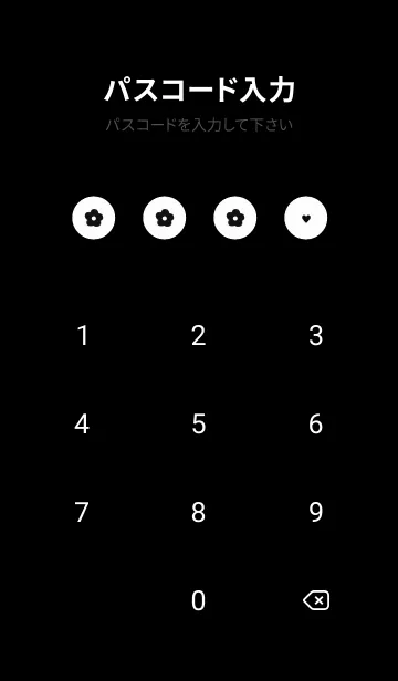 [LINE着せ替え] flower pattern (black)の画像4