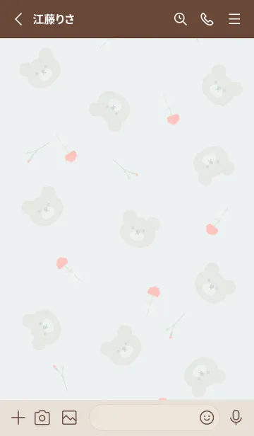 [LINE着せ替え] クマとカーネーション♡bluegreen06_1の画像2