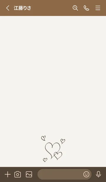 [LINE着せ替え] 大人の手描きハート -ライトブラウン- 3の画像2