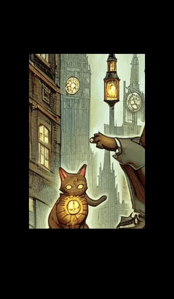 [LINE着せ替え] 猫紳士街_#EaA019。の画像1