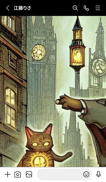 [LINE着せ替え] 猫紳士街_#EaA019。の画像2