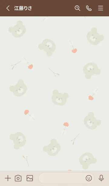 [LINE着せ替え] クマとカーネーション♡pistachiogreen07_1の画像2