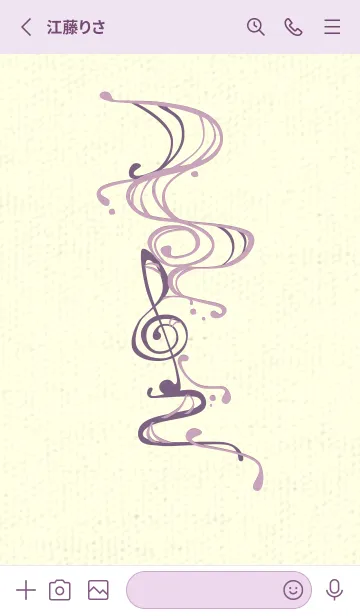 [LINE着せ替え] 和音 流水-音楽記号  紅藤色の画像2