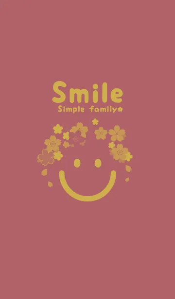 [LINE着せ替え] スマイル＆桜 バーントオレンジの画像1