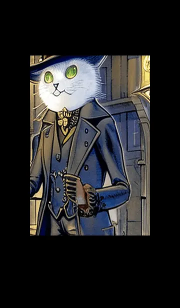 [LINE着せ替え] 猫紳士街_#EaA014。の画像1