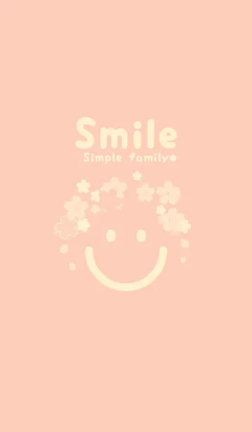 [LINE着せ替え] スマイル＆桜 ベージュホワイトの画像1