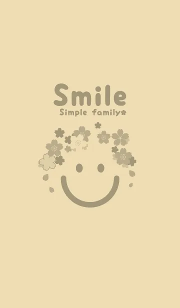 [LINE着せ替え] スマイル＆桜 ベージュの画像1