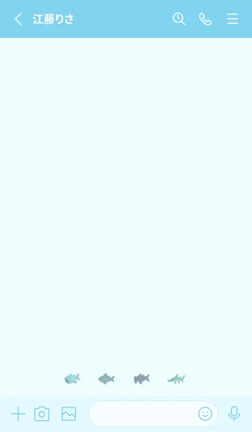 [LINE着せ替え] ちいさなサメ。スカイブルーの画像2