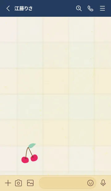 [LINE着せ替え] チェック柄 さくらんぼ6の画像2