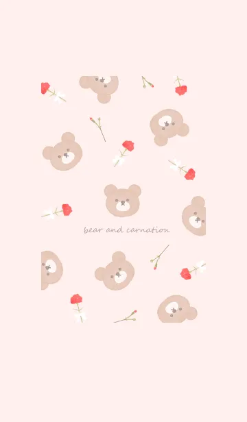 [LINE着せ替え] クマとカーネーション♡babypink09_1の画像1