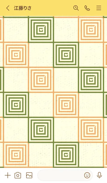 [LINE着せ替え] 和音 市松模様 音符  グラスグリーンの画像2