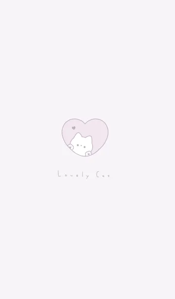 [LINE着せ替え] ねことハート / パープルの画像1