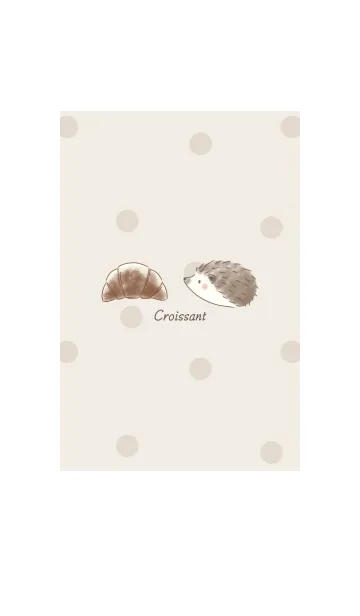 [LINE着せ替え] ハリネズミとクロワッサン 2  -ブラウン- 2の画像1