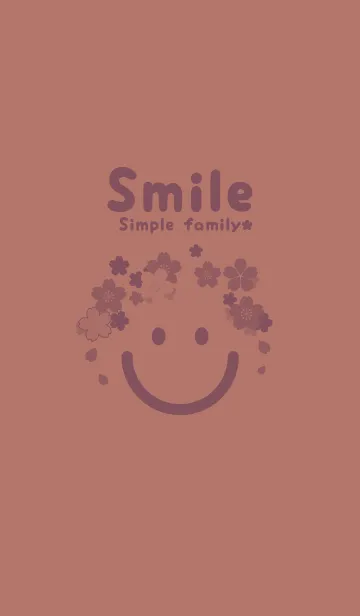 [LINE着せ替え] スマイル＆桜 ブラウンゴールドの画像1