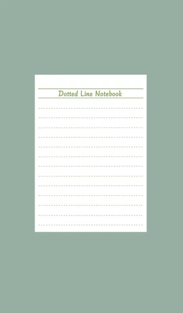[LINE着せ替え] カラー点線ノート/くすみグリーンの画像1
