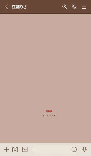 [LINE着せ替え] ベージュ。可愛いリボン。の画像2