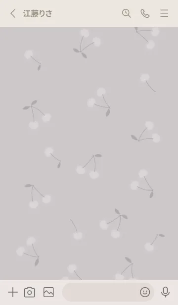 [LINE着せ替え] ふわふわチェリー♡Greige02_1の画像2