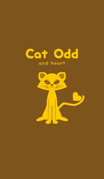 [LINE着せ替え] 猫のオッドとハート 煙草色の画像1