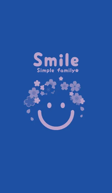 [LINE着せ替え] スマイル＆桜 瑠璃色の画像1