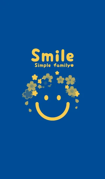 [LINE着せ替え] スマイル＆桜 ラピスラズリーの画像1