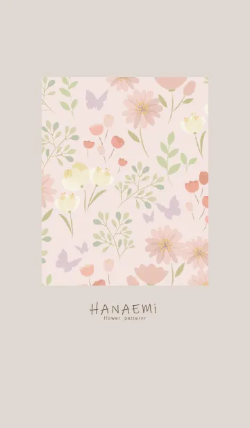 [LINE着せ替え] HANAEMI flower pattern pink2の画像1