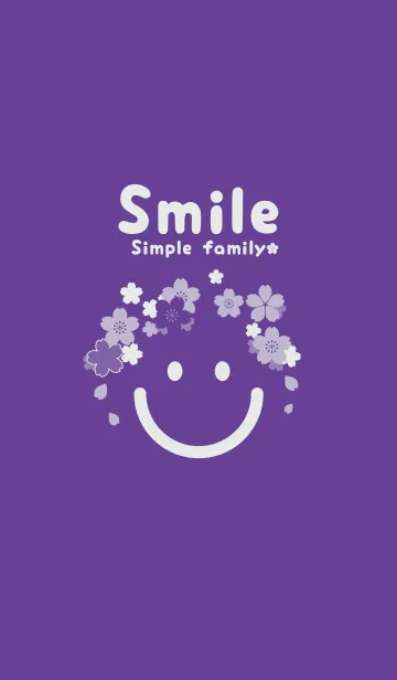 [LINE着せ替え] スマイル＆桜 菖蒲色の画像1