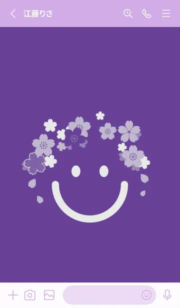 [LINE着せ替え] スマイル＆桜 菖蒲色の画像2