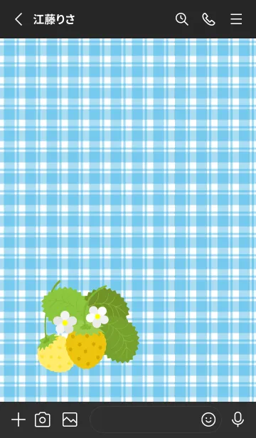 [LINE着せ替え] 黄いちご 黒色の画像2