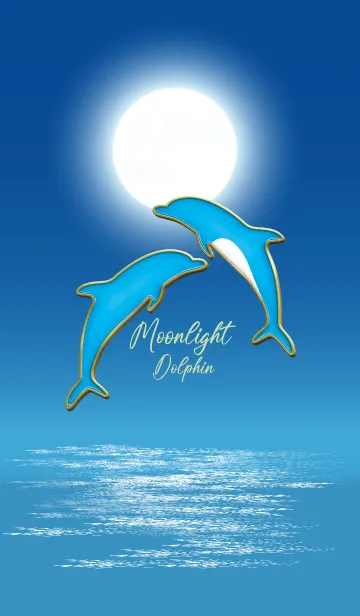 [LINE着せ替え] Enamel Pin Moonlight Dolphin 32の画像1