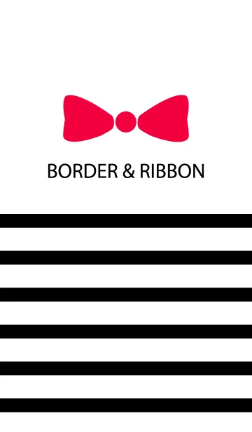 [LINE着せ替え] Black Border & Red Ribbon 8の画像1
