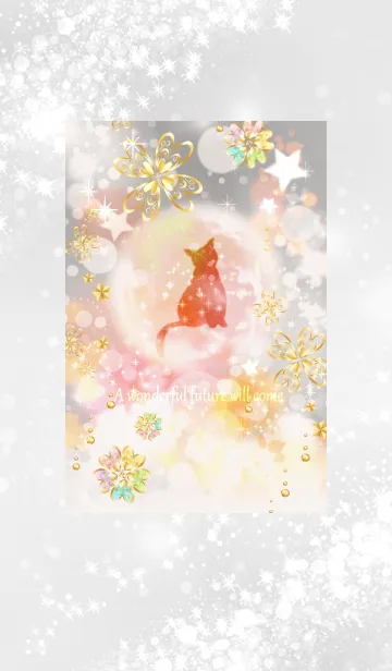 [LINE着せ替え] 最強開運！煌めく月と猫と宇宙・6の画像1