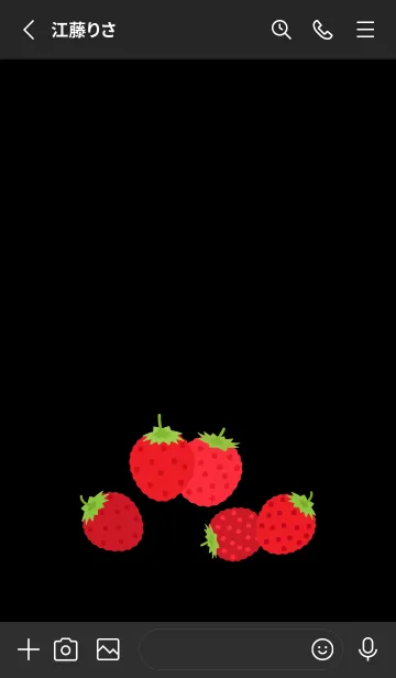 [LINE着せ替え] 野イチゴ3 黒色の画像2