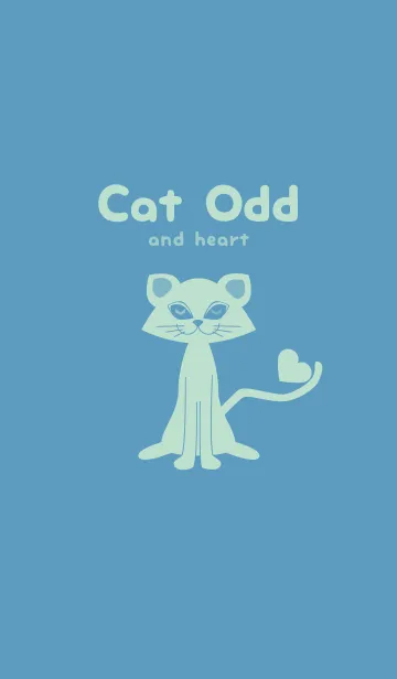 [LINE着せ替え] 猫のオッドとハート アクアグレイの画像1