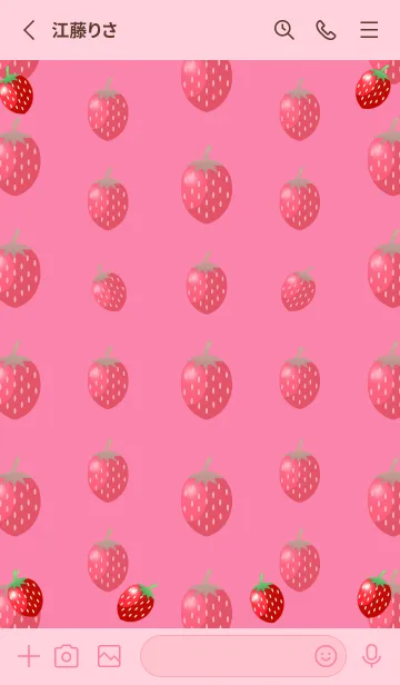 [LINE着せ替え] ♡♡♡いちご♡♡♡Pink verの画像2