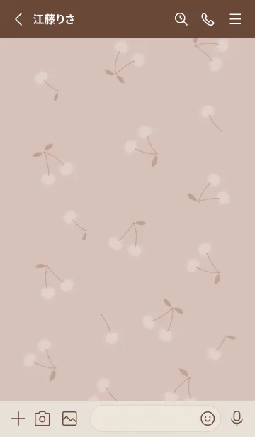 [LINE着せ替え] ふわふわチェリー♡pinkbrown08_1の画像2