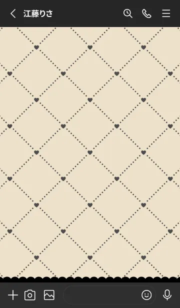 [LINE着せ替え] ♡Beige&Black♡ハート&ガーリーの画像2